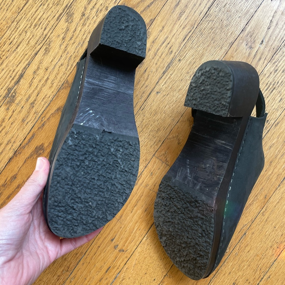 Bryr Daphne Monochrome Black Leather Clogs 40 - Picture 4 of 10